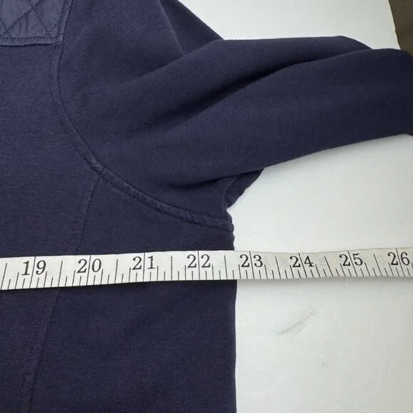 Talbots Navy Blue Pull Over Quarter Zip Sweatshirt Size XL Pima Cotton Preppy - Picture 8 of 9